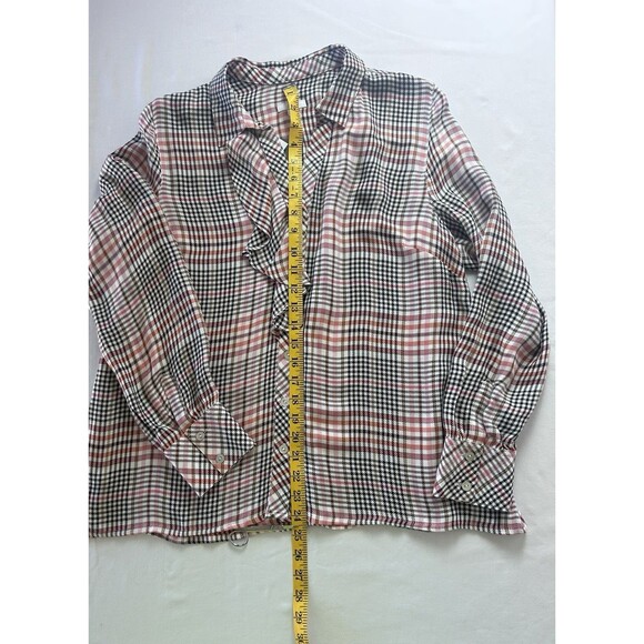 J. Jill Womens Medium Plaid Tearose‎ Long sleeve Brand New - Picture 3 of 8